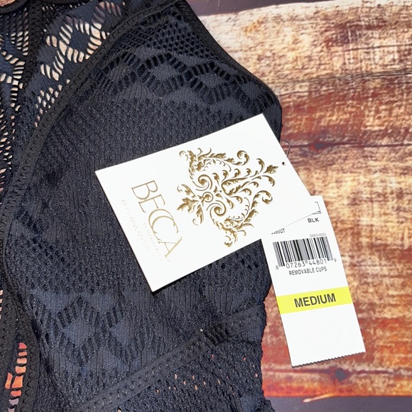 ❌SOLD Becca by Rebecca Virtue Savannah Crochet High Neck One Piece Swimsuit - Picture 6 of 7